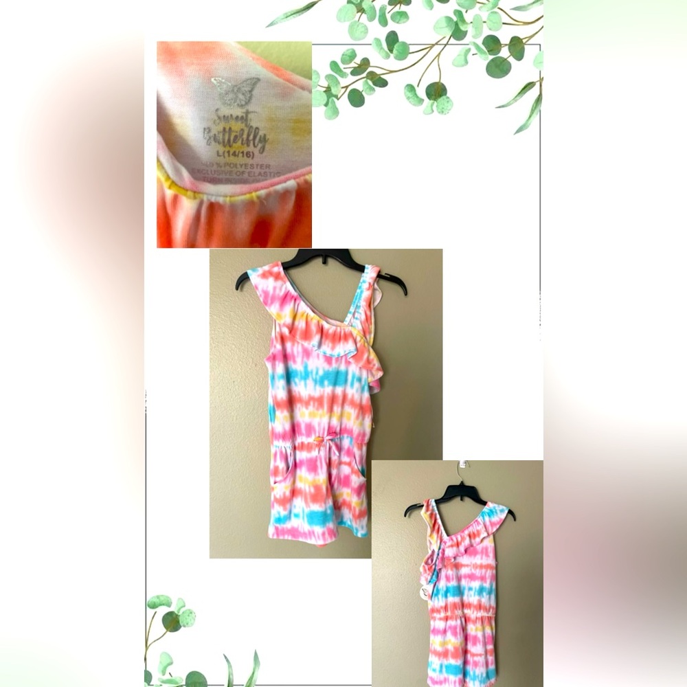 Girls tie dye Romper one piece shorts New with Tags!!!